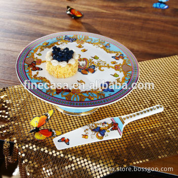 Luxury Fine New Bone China 11 Inches Butterfly Cake Stand with Server of Song of Joy